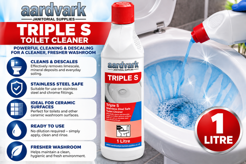 Triple S Toilet Cleaner - Stainless Steel Safe Professional Descaling Cleaner - 1L
