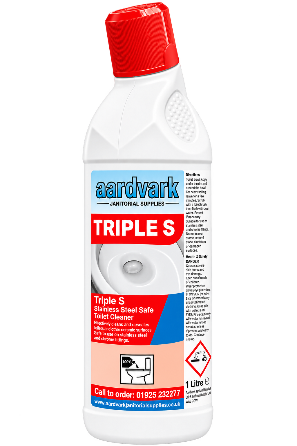 Triple S Toilet Cleaner - Stainless Steel Safe Professional Descaling Cleaner - 1L