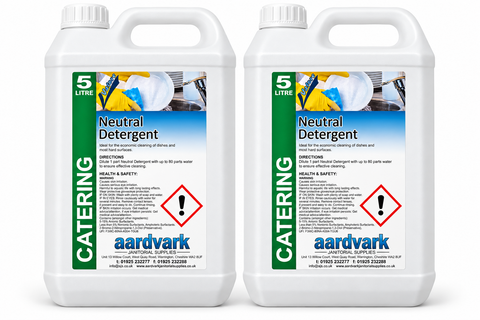 Neutral Detergent - Concentrated Professional Dishwashing & Hard Surface Cleaner - 5L