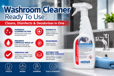 Washroom Cleaner - Professional Toilet & Bathroom Cleaning Spray - 750ml