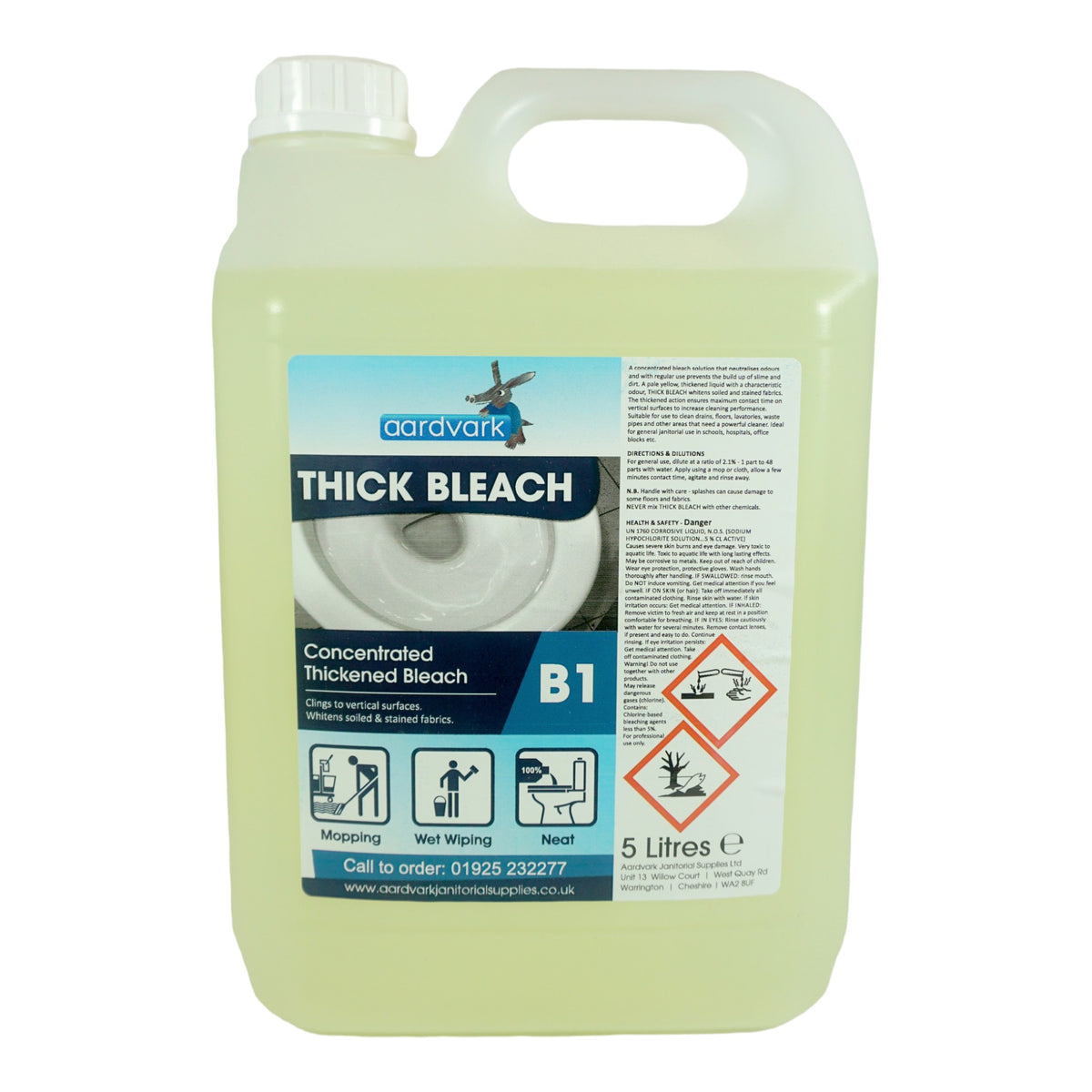 Aardvark Janitorial Supplies Thick Bleach 5 Litre