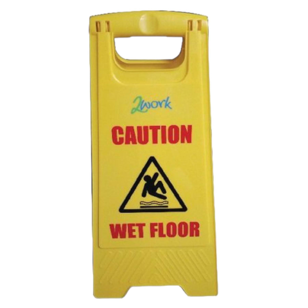 Caution Wet Floor Sign, Yellow, Dual Message, A-Frame Sign