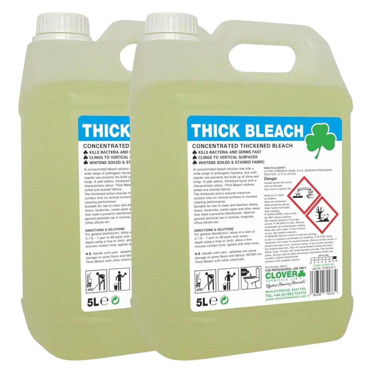 Clover Thick Bleach 5 Litre - Pack of 2
