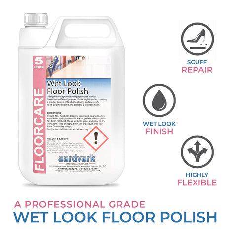 Wet Look Floor Polish – Professional High Gloss Floor Finish - 5L