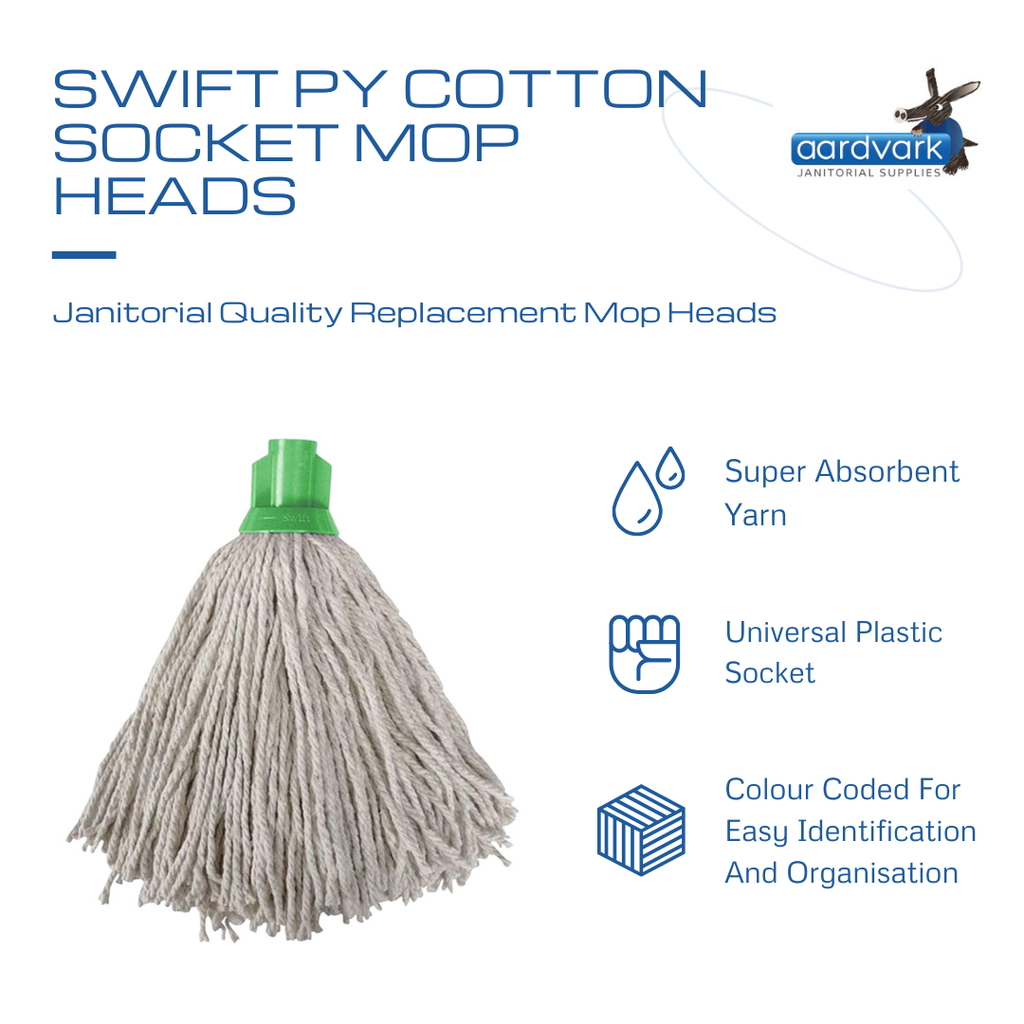 Single, Green, Swift PY Cotton Socket Mop – Aardvark Janitorial Supplies
