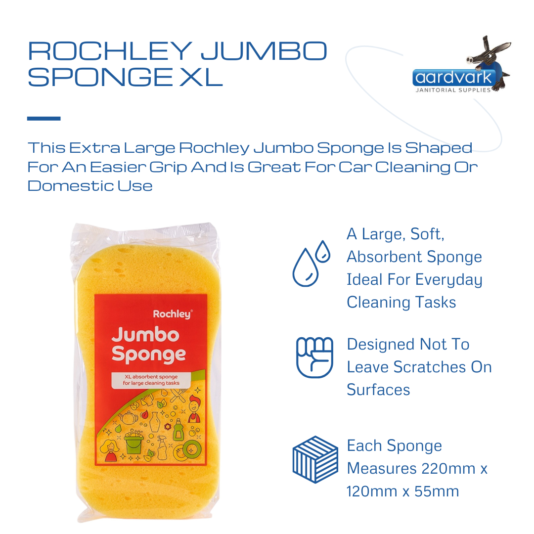 Large Auto Sponge Extra Large Jumbo Car Sponge Pack Of 5 – Aardvark Janitorial Supplies