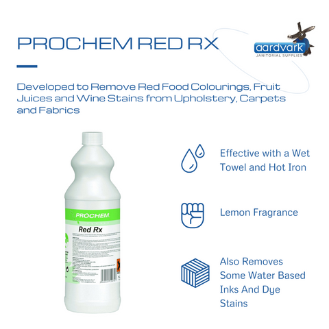 Prochem Red RX 1 Litre Red Stain Remover For Carpets and Upholstery