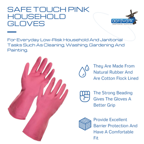 Professional Pink Gloves - Safe Touch, Medium Fit