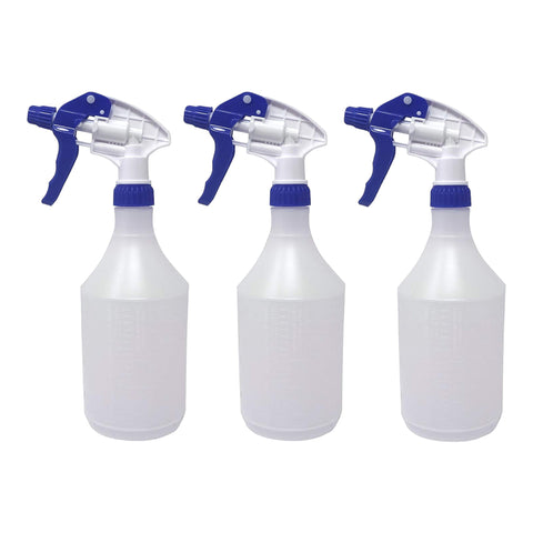 Pack of 3 Reusable Blue Trigger Spray Bottle 750ml Heavy Duty