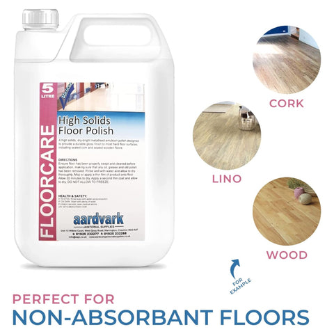 Aardvark Janitorial Supplies High Solid Floor Polish 10 Litre