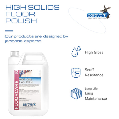 Aardvark Janitorial Supplies High Solid Floor Polish 10 Litre