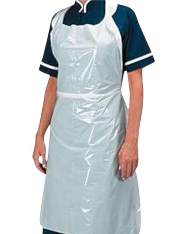 100 Disposable White Aprons ,Flat Packed